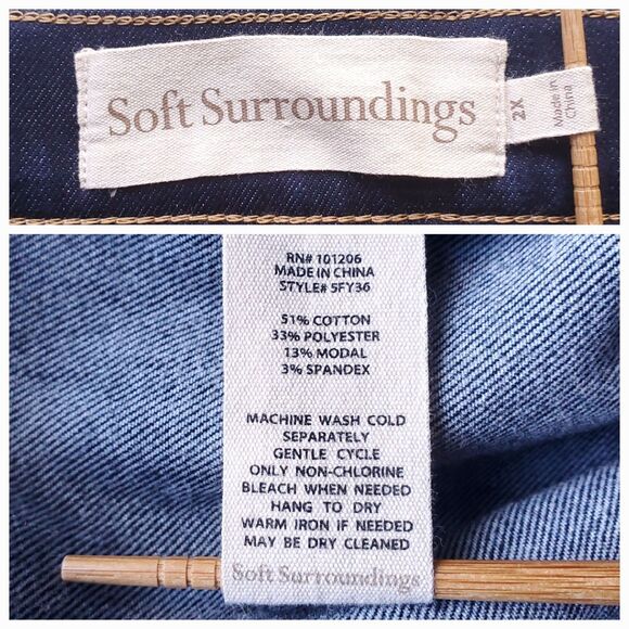 Soft Surroundings Pull On Jegging Jeans Size 2X Dark Blue Stretch Denim 5FY36 - Picture 5 of 12